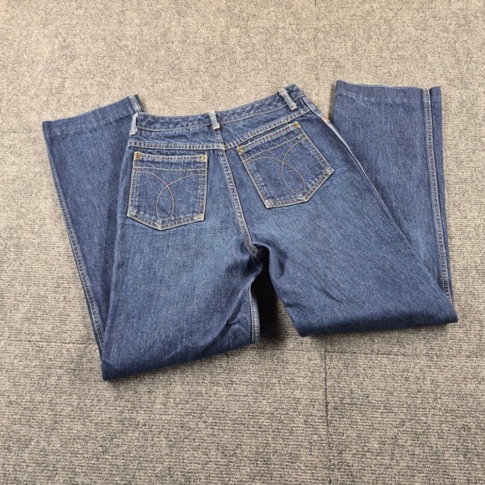 Vintage Calvin Klein High Waisted Jeans Dark Wash Straight Leg 25 Made in USA - Picture 7 of 9